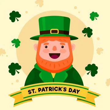 Flat st. patrick's day illustration with man Stock Illustration