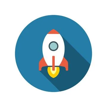 Flat Startup Rocket Beginning Fly Up Start Business Concept イラスト素材