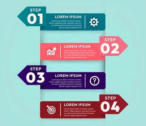 Flat Steps Infographic Vector Design Stock Illustration