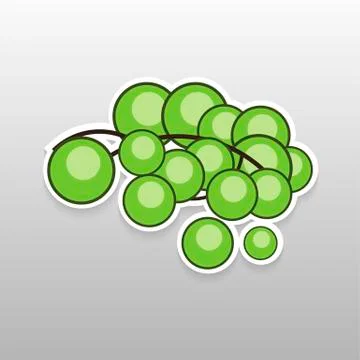Flat sticker berry Stock Illustration