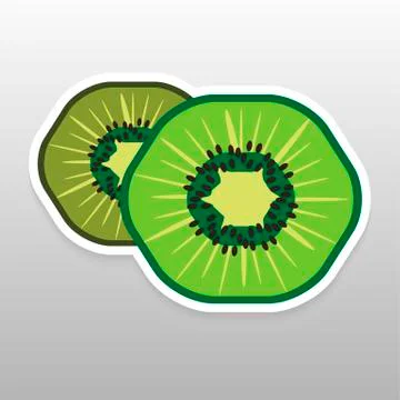 Flat sticker berry Stock Illustration