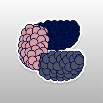 Flat sticker berry Stock Illustration