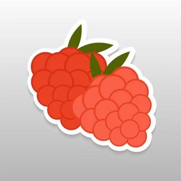 Flat sticker berry Stock Illustration