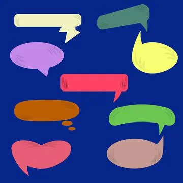 Flat stickers bubbles for messages in messengers. Stock Illustration