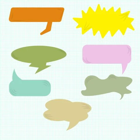 Flat stickers for messages in messengers Stock Illustration