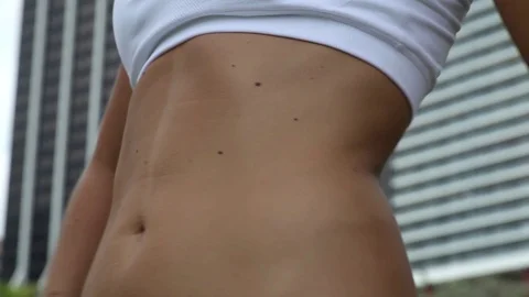 Flat stomach exercises Stock Footage 128583923