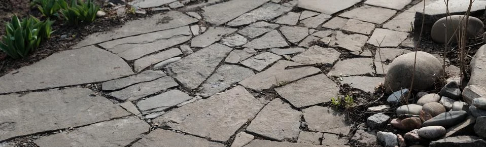 Flat stone path for website design Foto stock