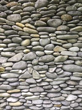 Flat stones material texture as wall covering Stock Photos