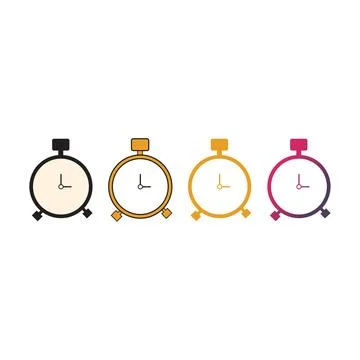 Flat Stopwatch icon Symbol Vector Illustration Stock Illustration