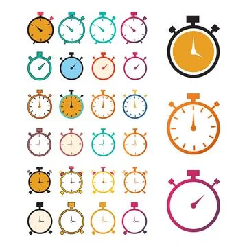 Flat Stopwatch icon Symbol Vector Illustration Stock Illustration