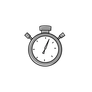 Flat stopwatch icon. Vector flat illustration. Clock Timer icon symbol Stock Illustration