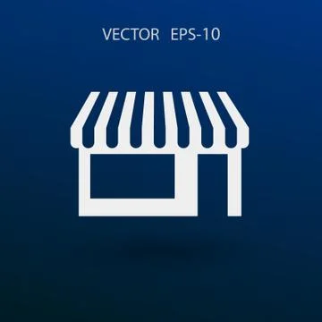 Flat Store icon, vector illustration Ilustração Stock