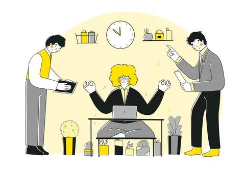 Flat stress management for concept design. Business vector illustration. Stock Illustration