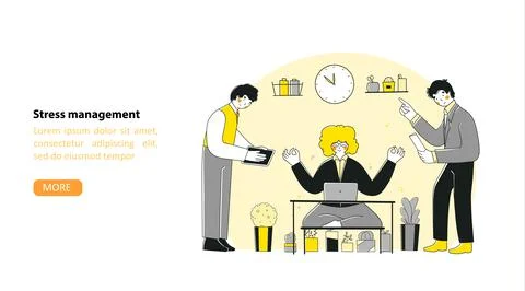 Flat stress management for concept design. Business vector illustration. Stock Illustration
