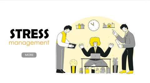 Flat stress management for concept design. Business vector illustration. Stock Illustration