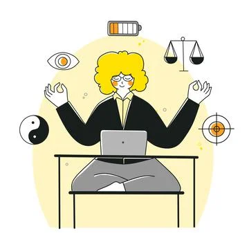 Flat stress management for concept design. Business vector illustration. Stock Illustration