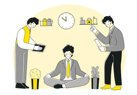 Flat stress management for concept design. Business vector illustration. Stock Illustration