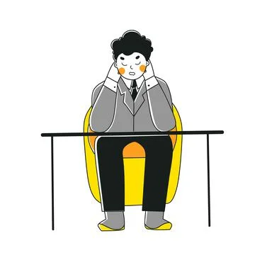 Flat stress management for concept design. Flat vector landing page template Stock Illustration
