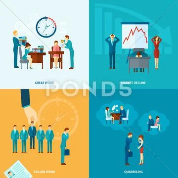 Flat Stress Set Stock Illustration