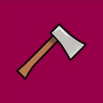 Flat Stroke Axe Icon - Vector Illustration Illustrazione stock