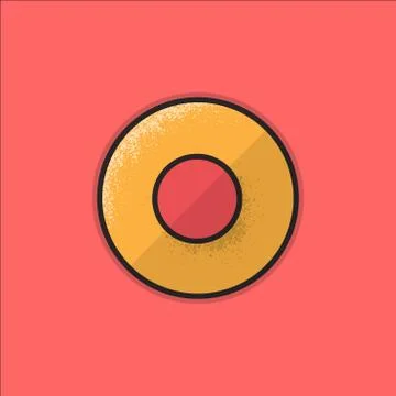 Flat Stroke Shield Icon - Vector Illustration Stock Illustration