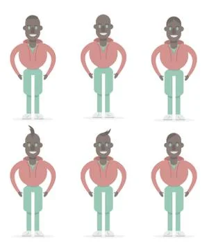 Flat strong man Stock Illustration