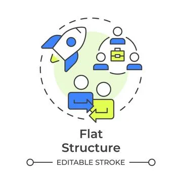 Flat structure multi color concept icon Stock Illustration
