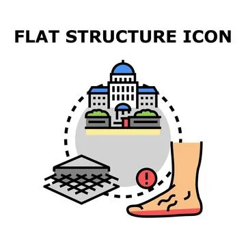 Flat structure organizational model and medical condition concept Stock Illustration