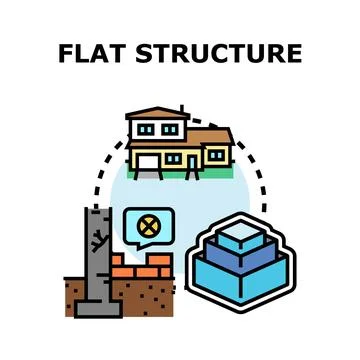 Flat structure organizational system and process designing Stock Illustration