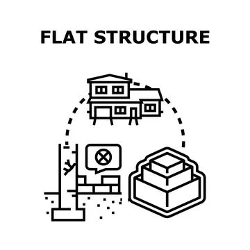 Flat structure organizational system and process designing Stock Illustration