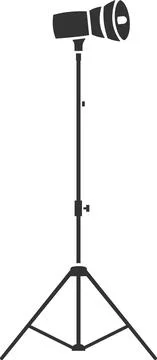 Flat studio reflector icon on the tripod. Stock Illustration