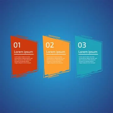 Flat style 3 steps timeline process template with outline. Workflow, visual.. Stock Illustration