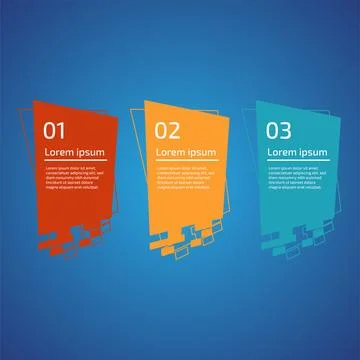 Flat style 3 steps timeline process template with outline. Workflow, visual.. Stock Illustration
