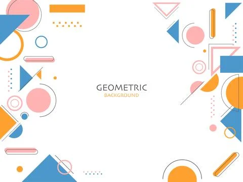 Flat style abstract geometric background can be used as poster design. Stock Illustration