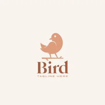 Flat Style Abstract Vector Sign, Symbol or Logo Template. Minimalism Bird on a Stock Illustration