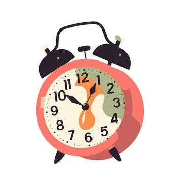 Flat Style Alarm Clock Vector Illustrations Illustrazione stock