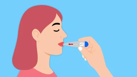 Flat Style Animation of Body Temperature Check Stock Footage 317143931