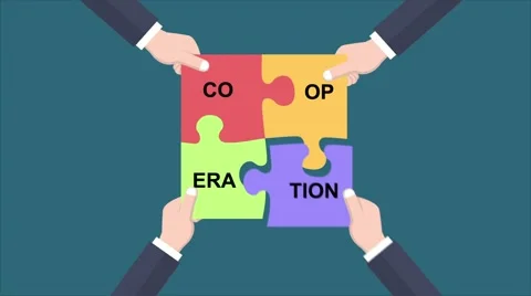 Flat style animation of cooperation concept Stock Footage 62065024