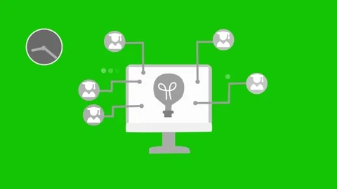 Flat-style animation of a desktop computer and mobile device on a desk, con.. Stock Footage 337023985