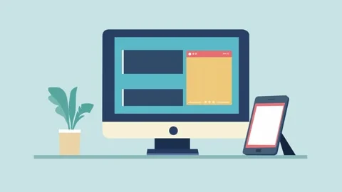 Flat style animation of web development, coding and app design. Stock Footage 289372941