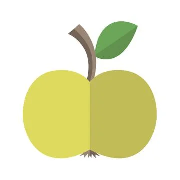 Flat style apple isolated Illustrazione stock