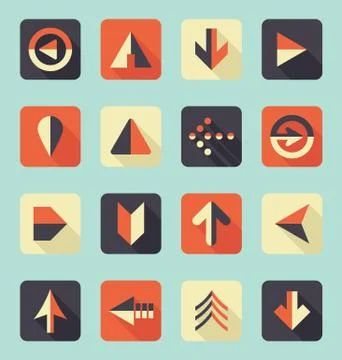 Flat Style Arrow Buttons Stock Illustration