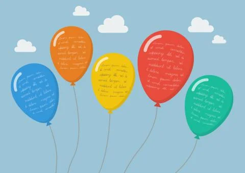 Flat style balloons infographic. Vector Illustration Illustrazione stock