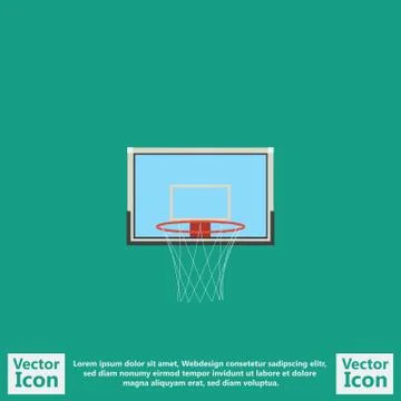 Flat style basketball hoop icon Stock Illustration