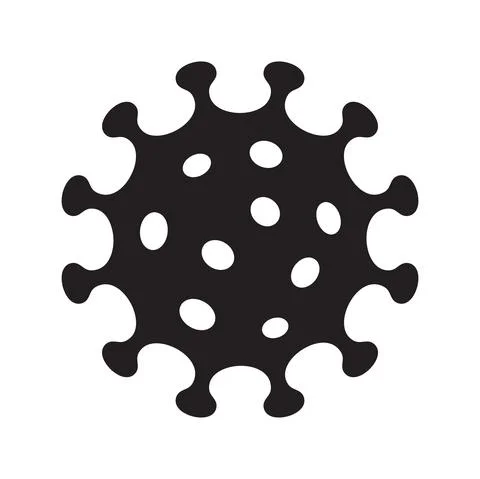 Flat style black vector virus icon isolated. Stock-Illustration