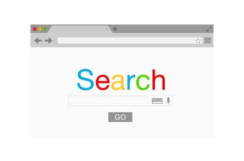 Flat style browser window isolated on transparent background. Search engine. Stock Illustration
