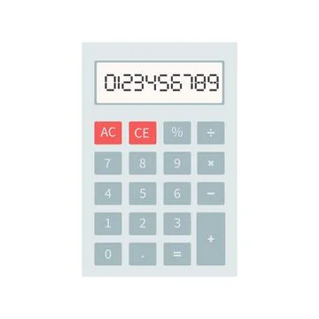 The flat style calculator is isolated on a white background. Stock Illustration