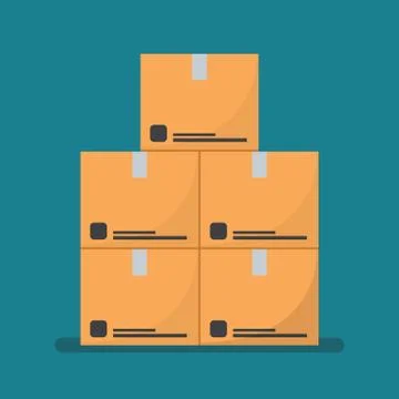 Flat style Cardboard boxes Stock Illustration