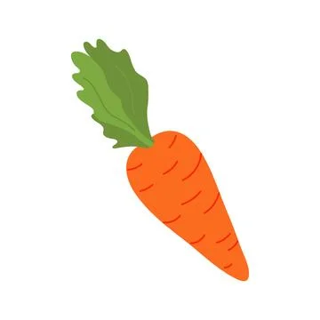 Flat Style Carrot Illustration on White Background Stock Illustration
