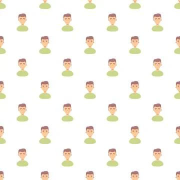Flat style cartoon man face icons forming a seamless pattern Stockillustratie